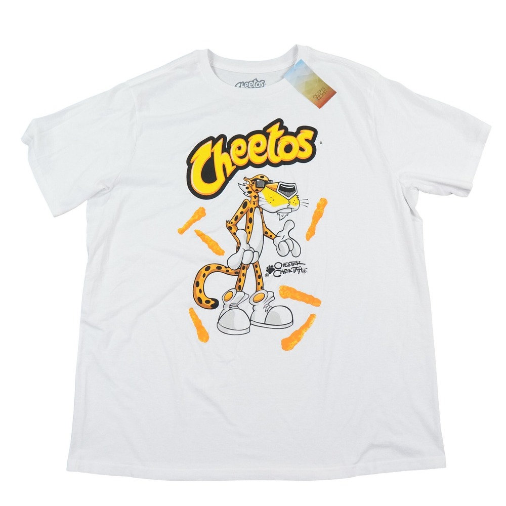 Cheetos Chester Cheetah Ocean Coast T-Shirt Men XXL White Graphic CrunchTee